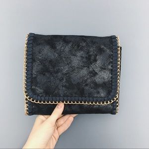 Small rustic suede cross body purse